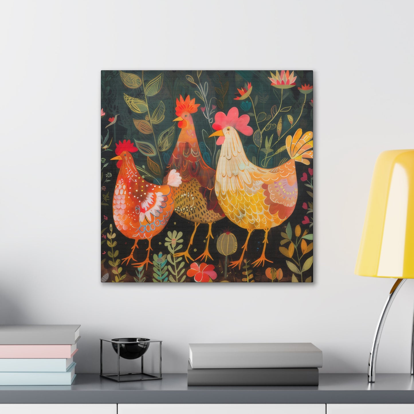 Chickens - Canvas Stretched, 0.75" - Canvas Stretched, 0.75"