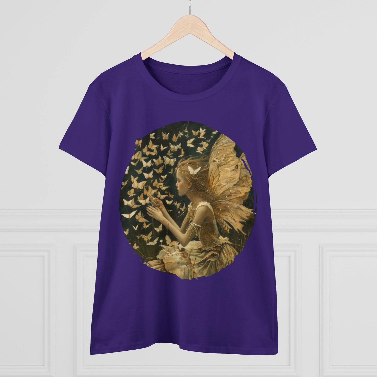 Fairy and Butterflies - Fantasy - Women's Midweight Cotton Tee