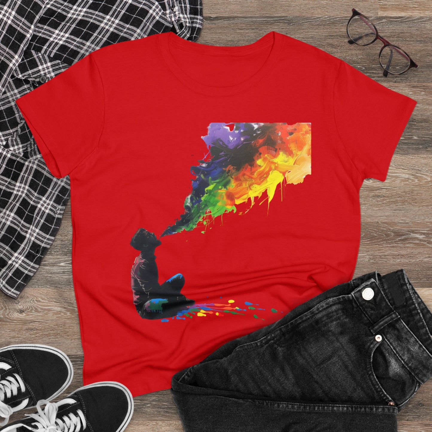 Rainbow Breath - Women's Midweight Cotton Tee