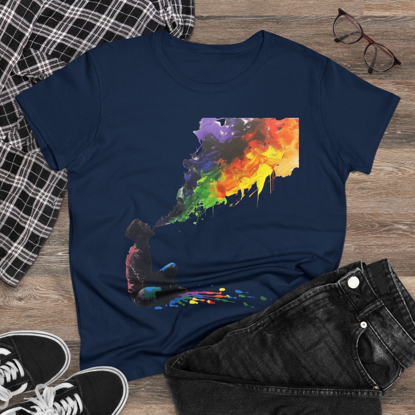 Rainbow Breath - Women's Midweight Cotton Tee