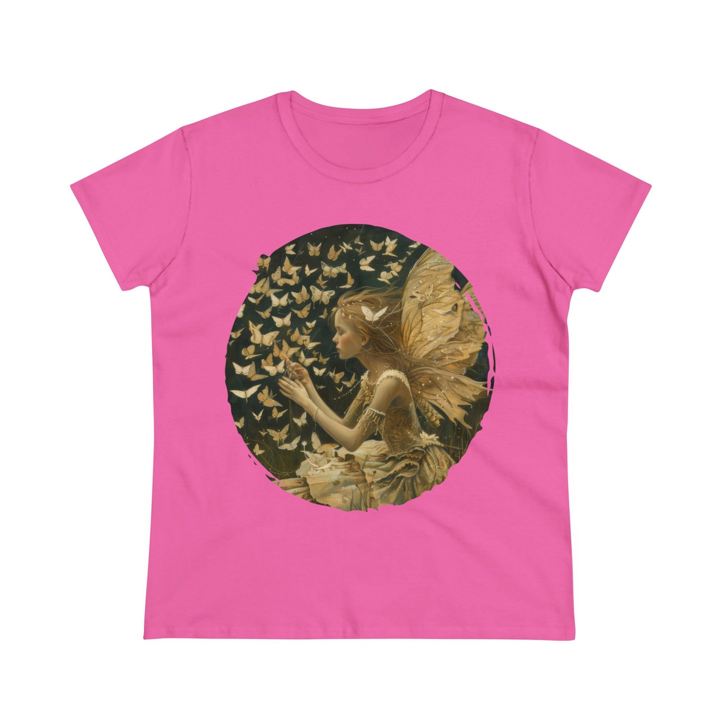 Fairy and Butterflies - Fantasy - Women's Midweight Cotton Tee