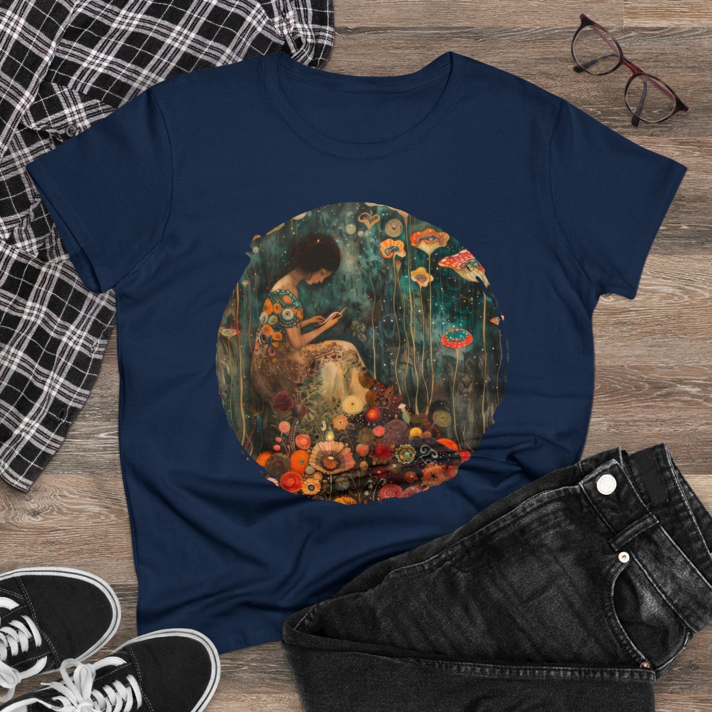 Mushroom Girl - Women's Midweight Cotton Tee