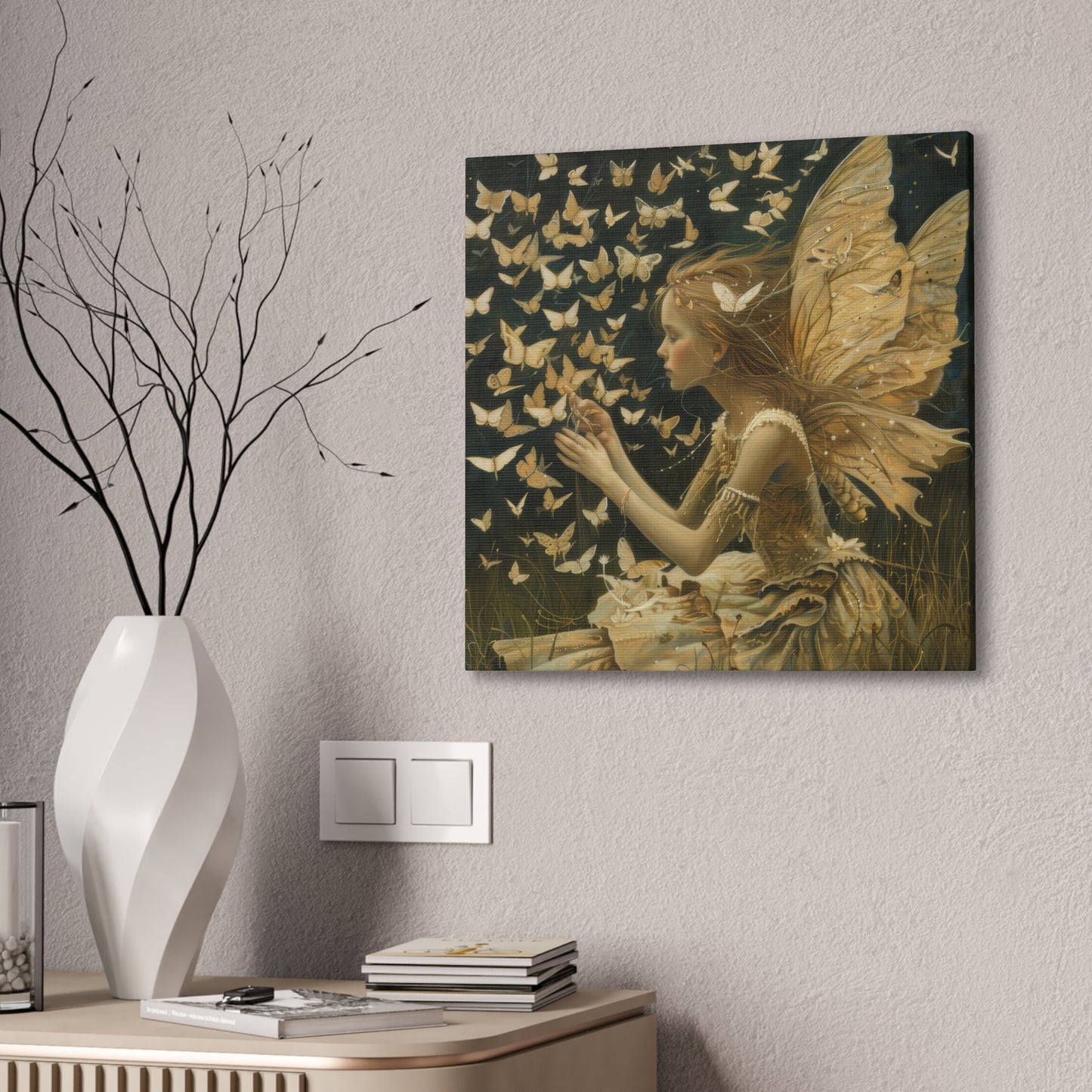 Butterflies and Fairies  - Canvas Stretched, 0.75"