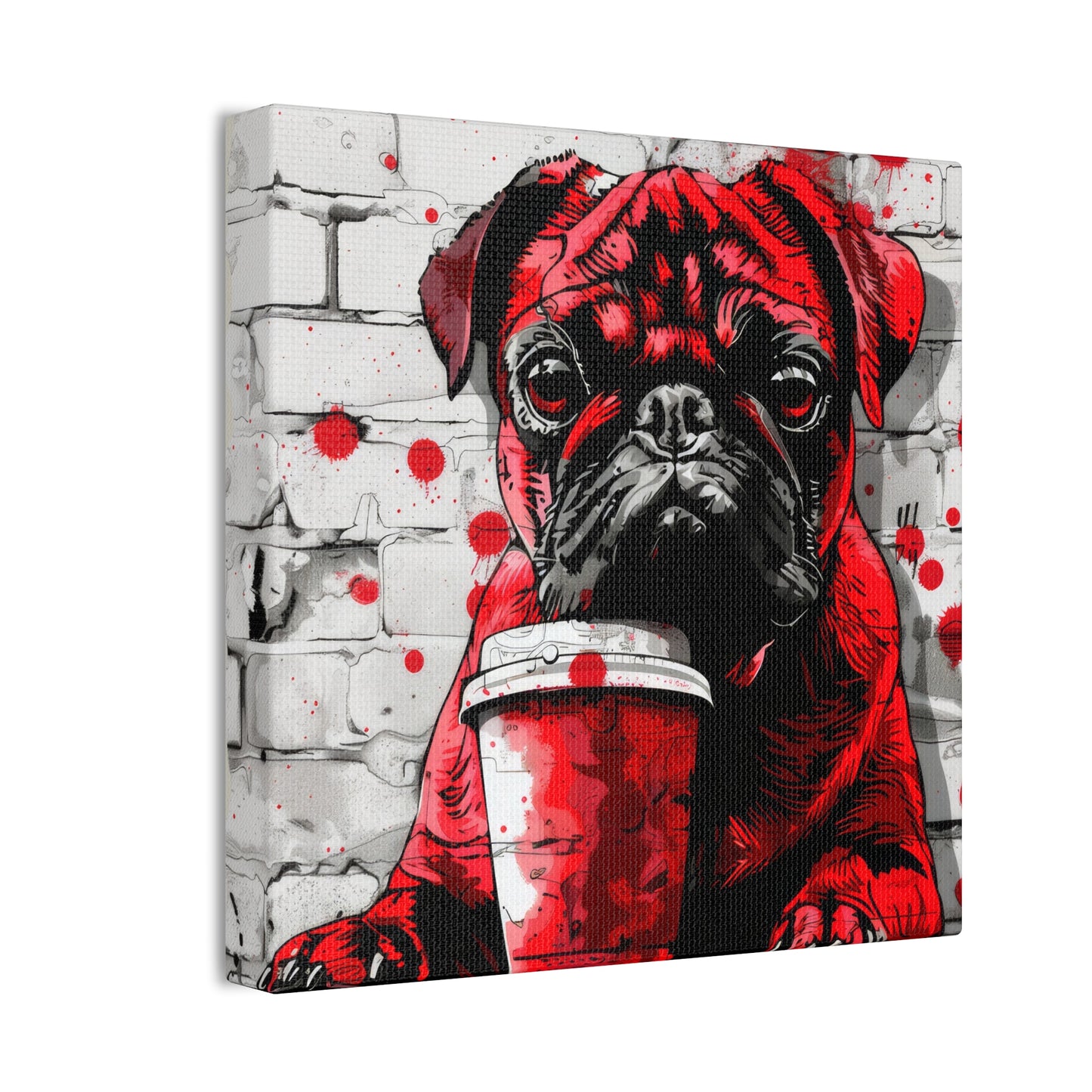 Pug Like Coffee - Canvas Stretched, 0.75"