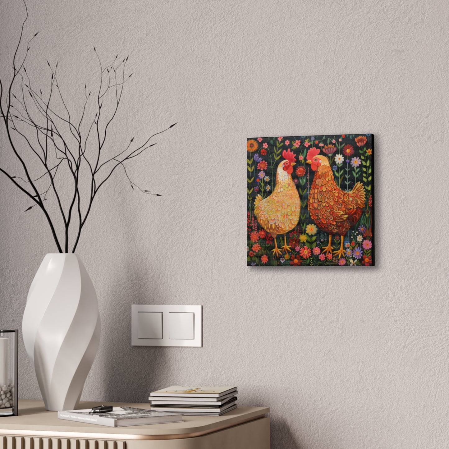 Chickens - Canvas Stretched, 0.75" - Canvas Stretched, 0.75"