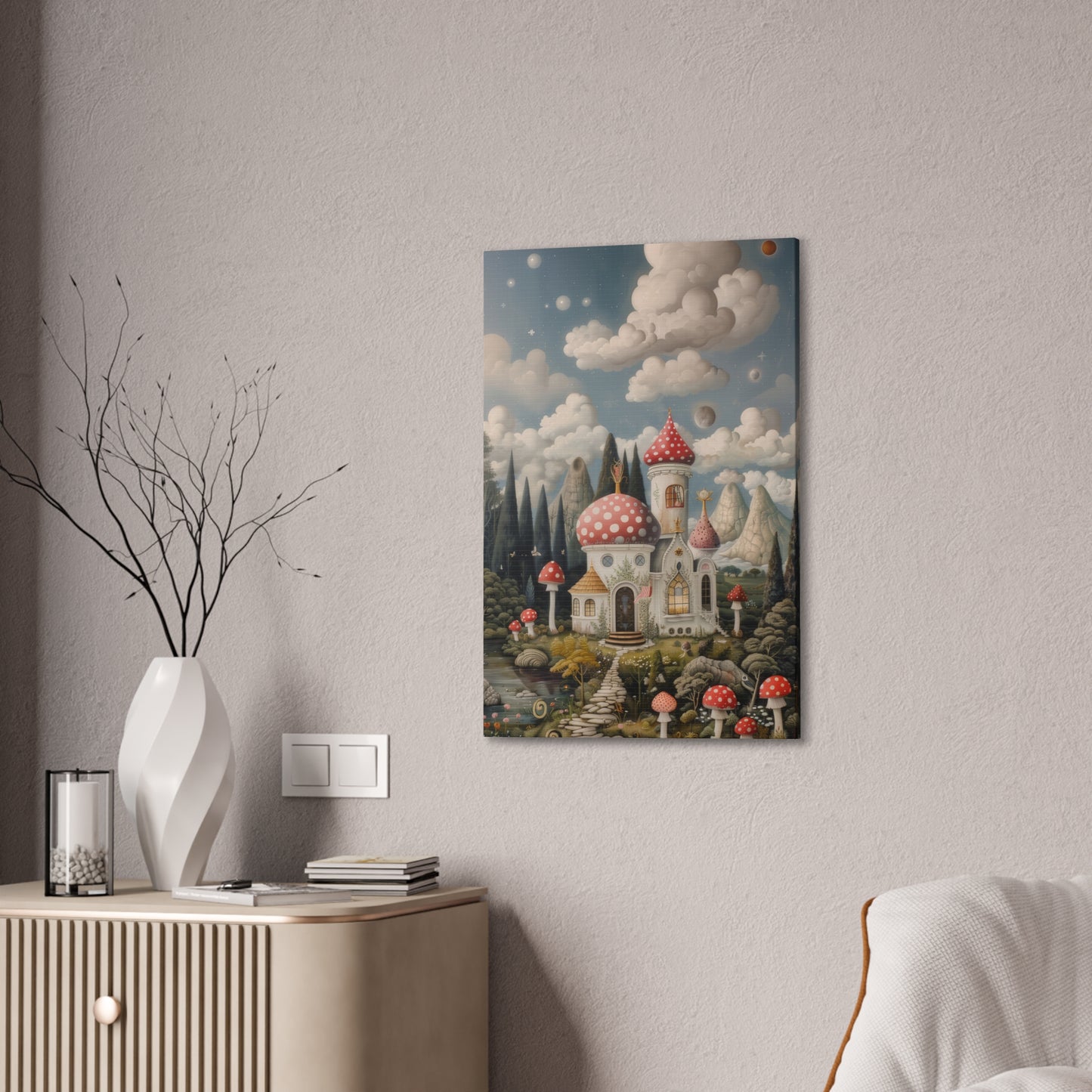 Mushroom Castle - Canvas Stretched, 0.75"