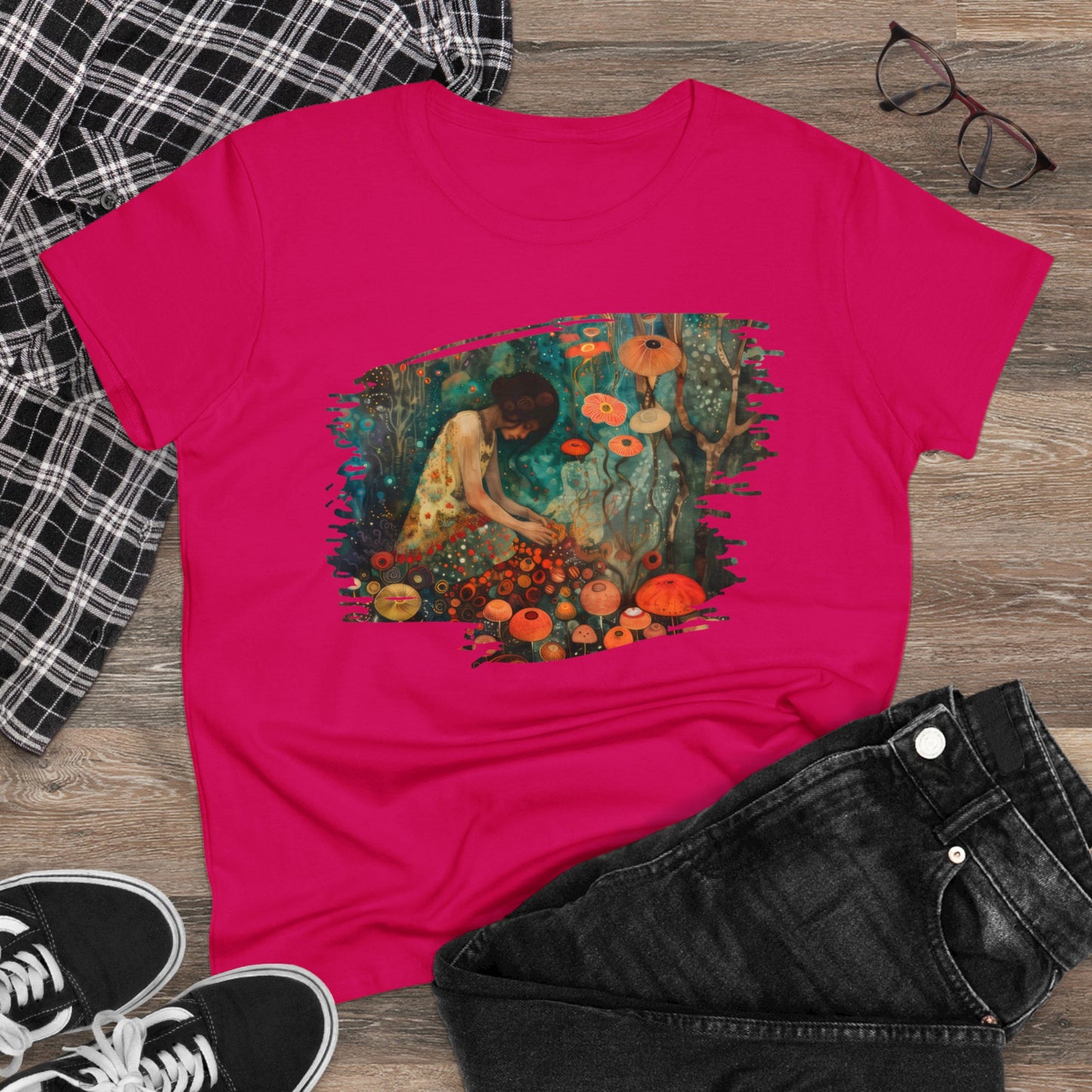 Mushroom Girl - Women's Midweight Cotton Tee