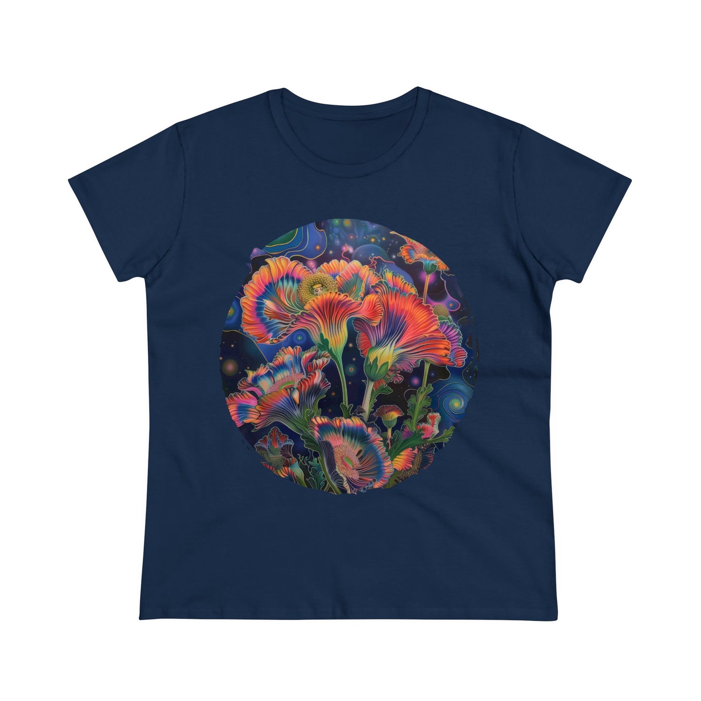 Pastel Flowers - Women's Midweight Cotton Tee