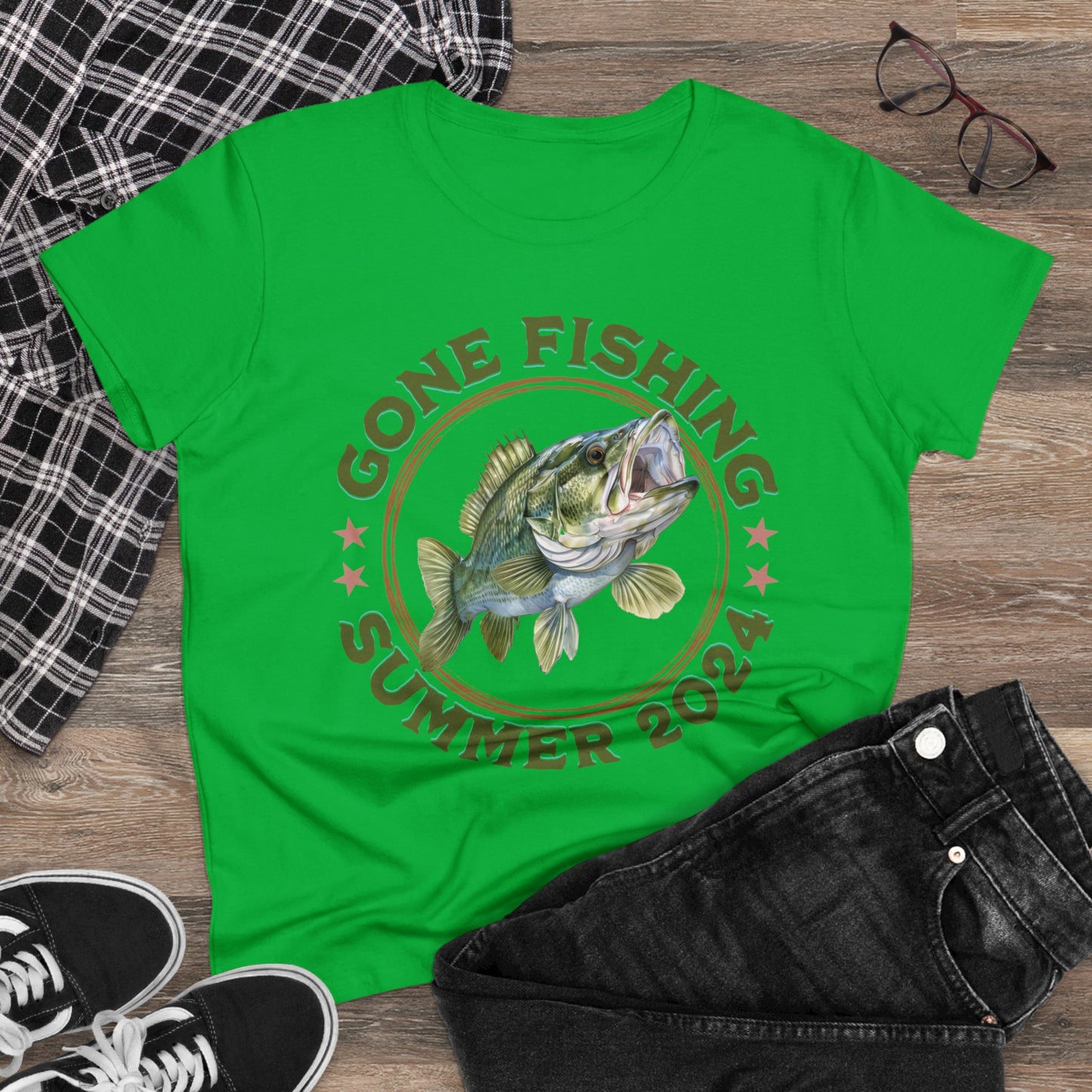 Gone Fishing - Women's Midweight Cotton Tee