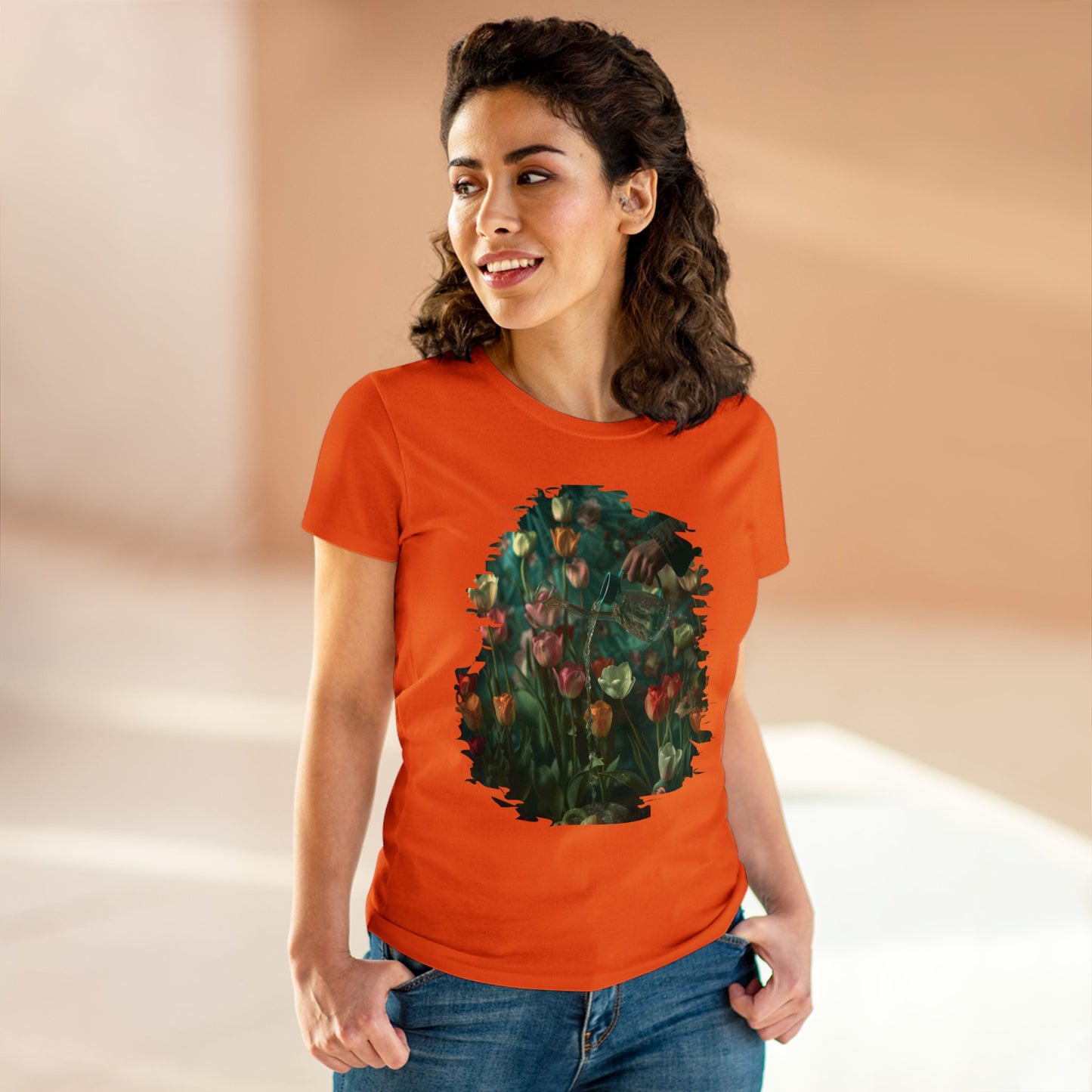 Watering Tulips - Women's Midweight Cotton Tee