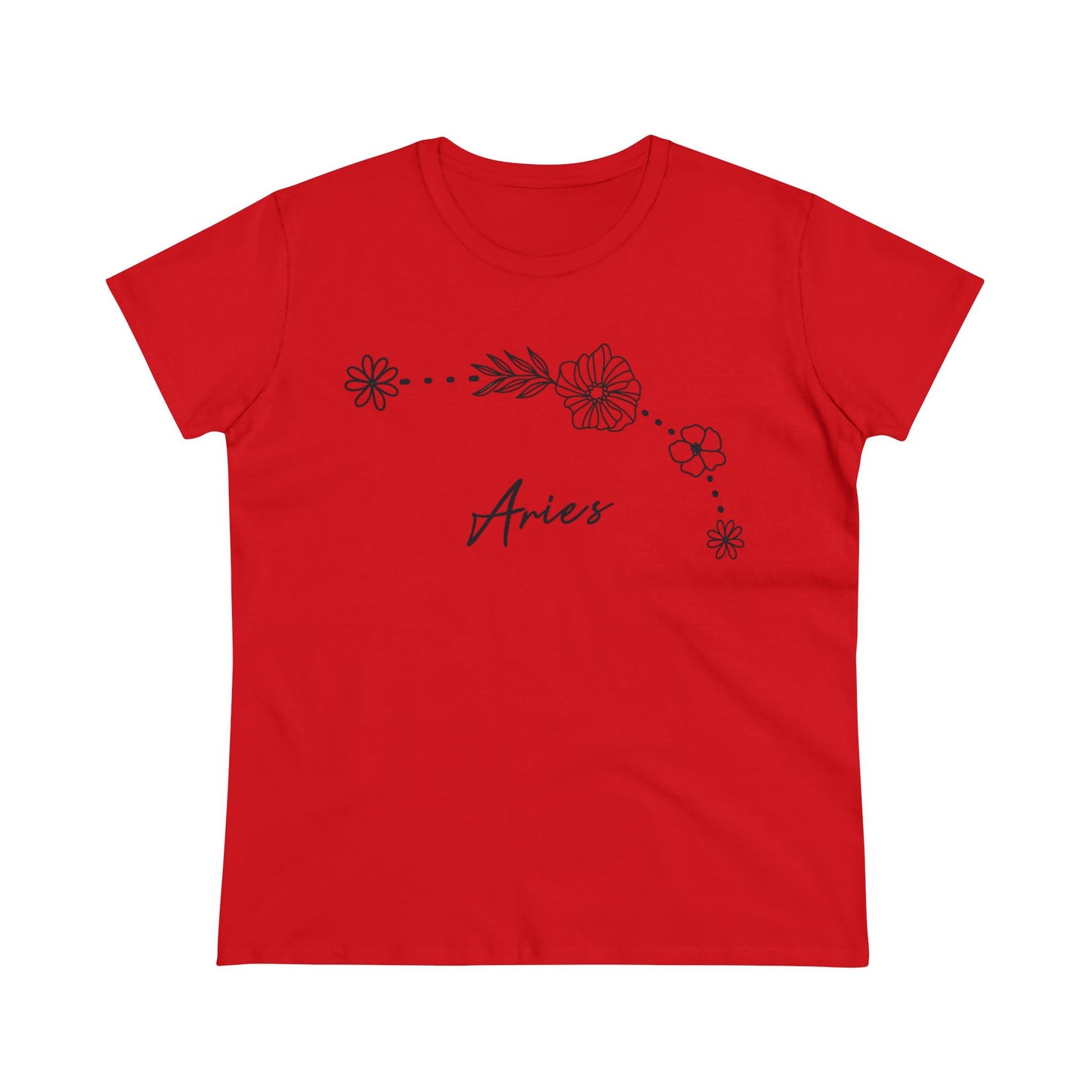 Flower Constellation - Aries - Astrology - Women's Midweight Cotton Tee