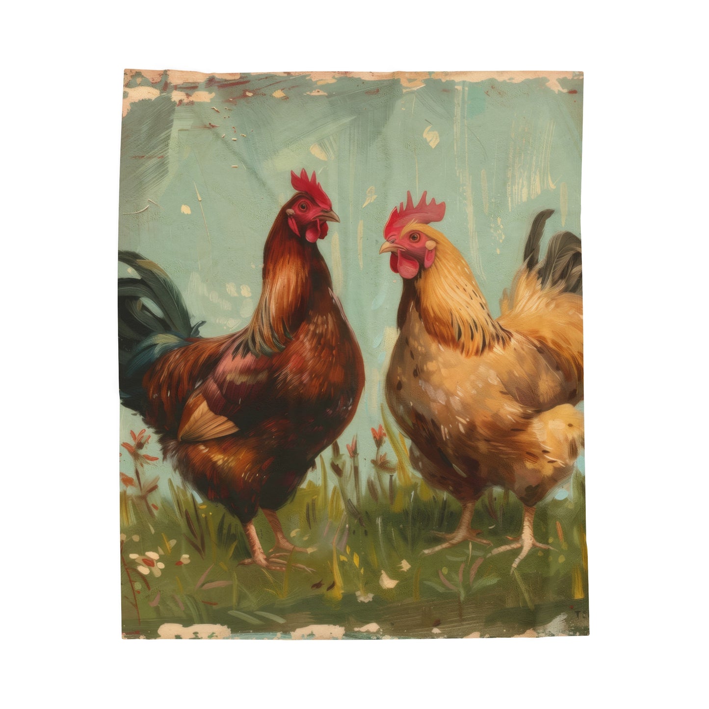 Chickens - Velveteen Plush Blanket