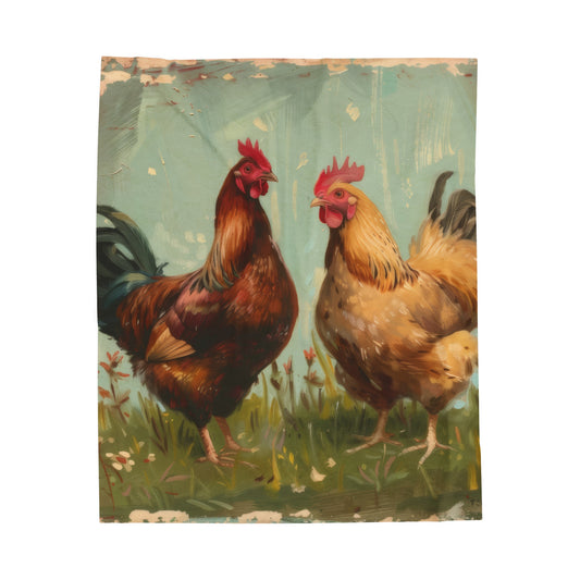 Chickens - Velveteen Plush Blanket