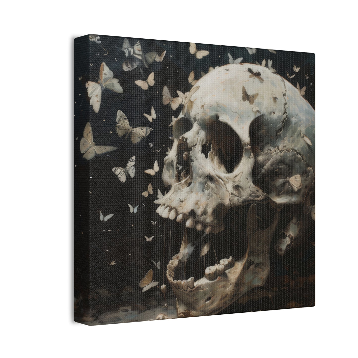 Skull and Butterflies - Canvas Stretched, 0.75"