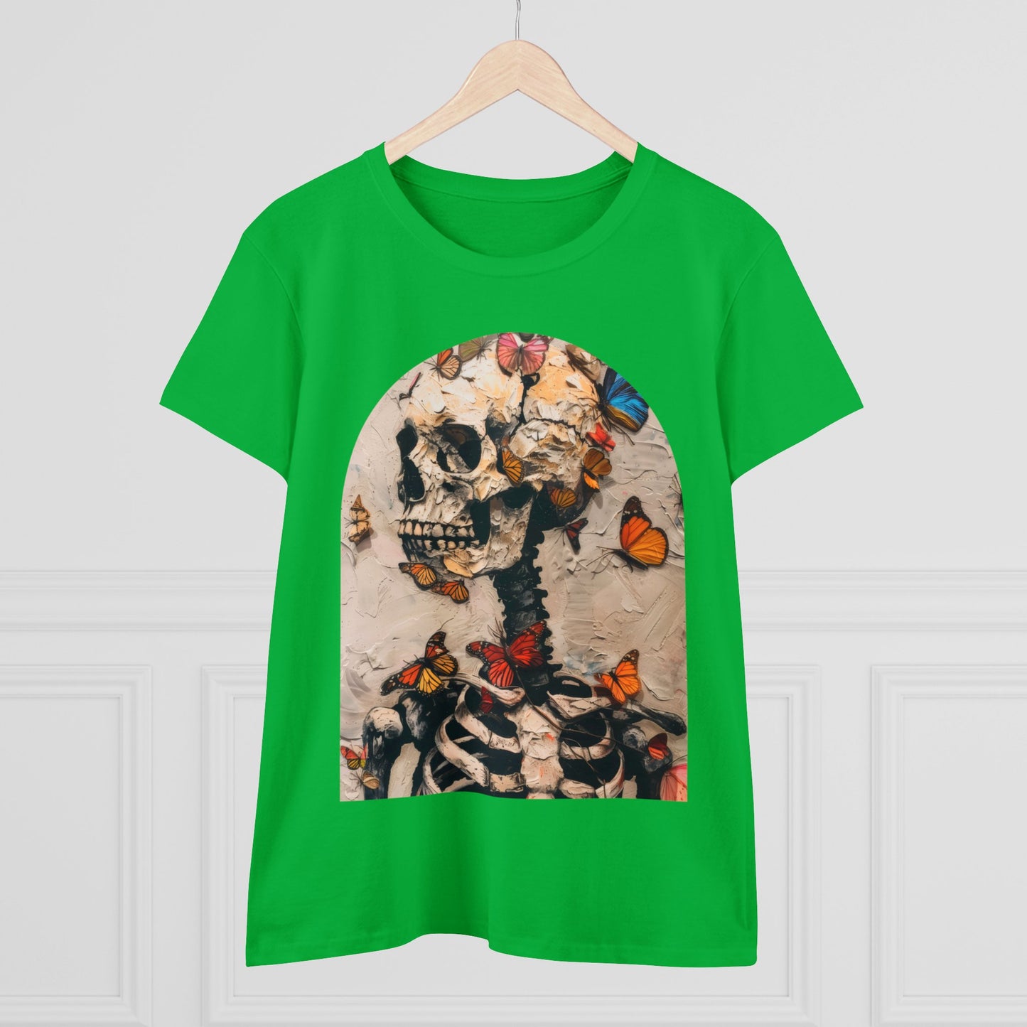 Skeleton and Butterflies - Women's Midweight Cotton Tee