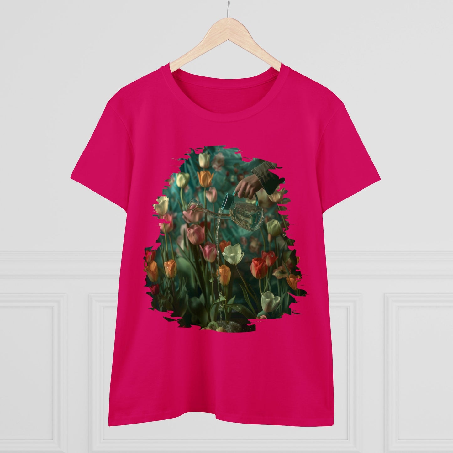 Watering Tulips - Women's Midweight Cotton Tee