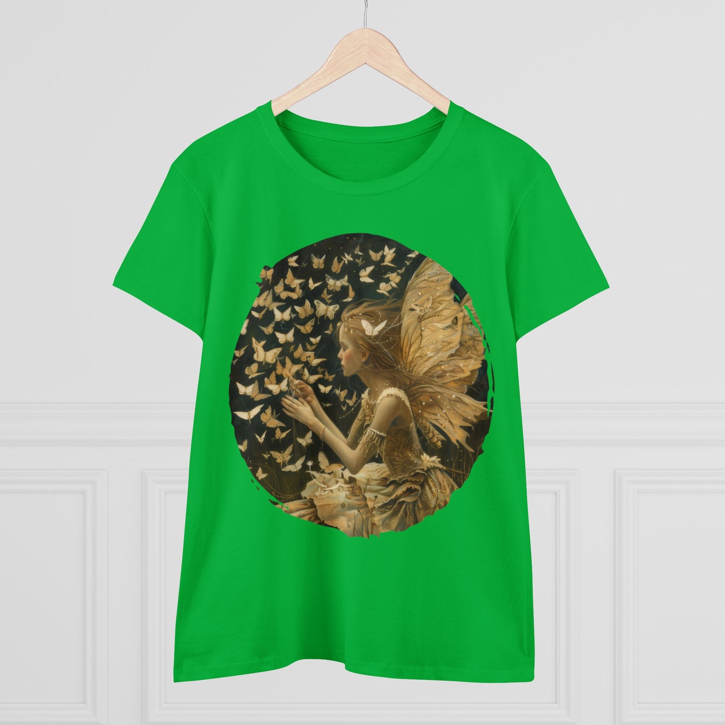 Fairy and Butterflies - Fantasy - Women's Midweight Cotton Tee