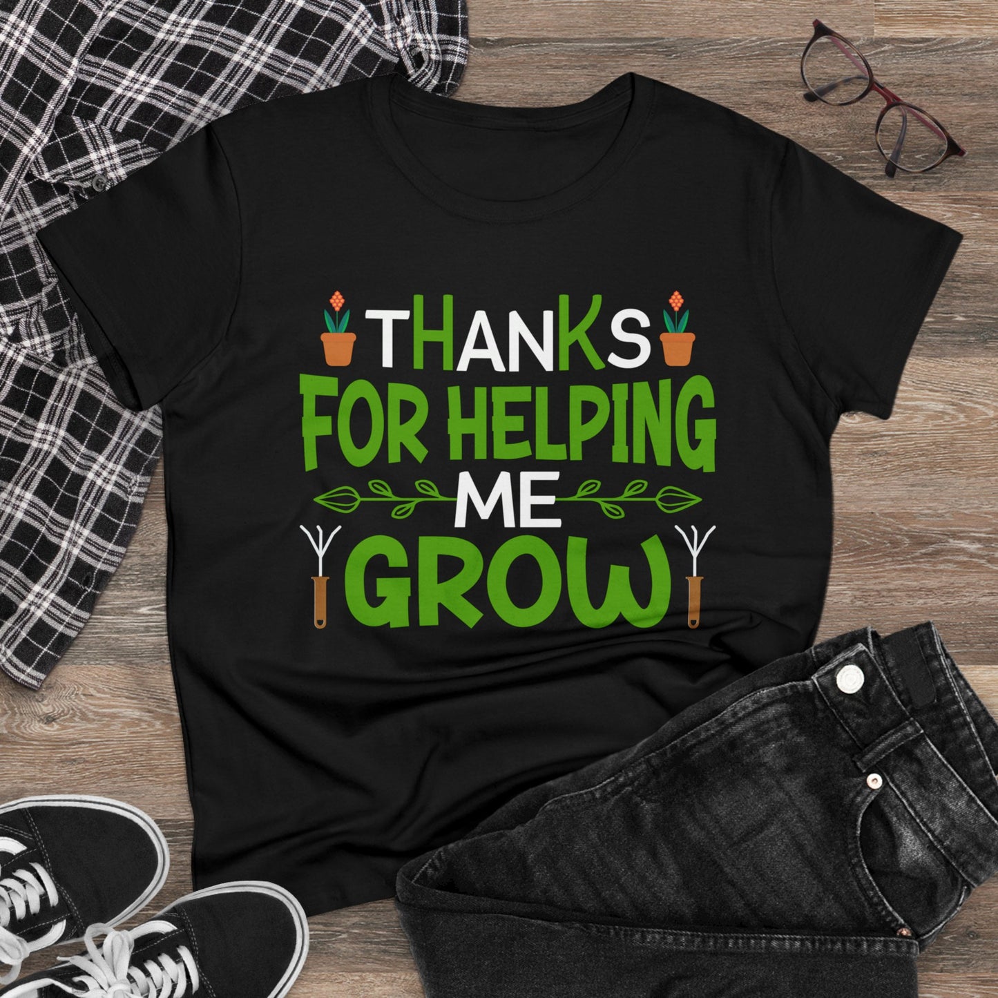 Thanks For Helping Me Grow - Gardening - Women's Midweight Cotton Tee