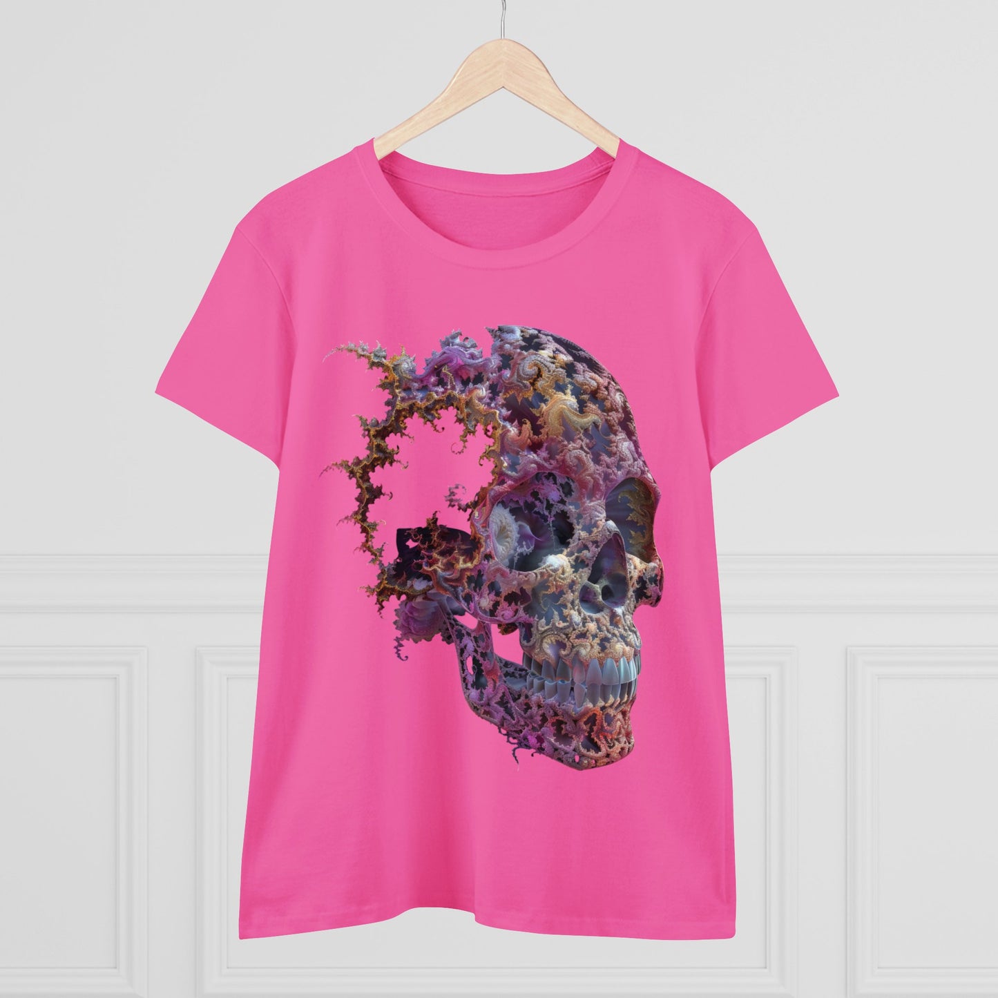 Fractal Skull - Women's Midweight Cotton Tee