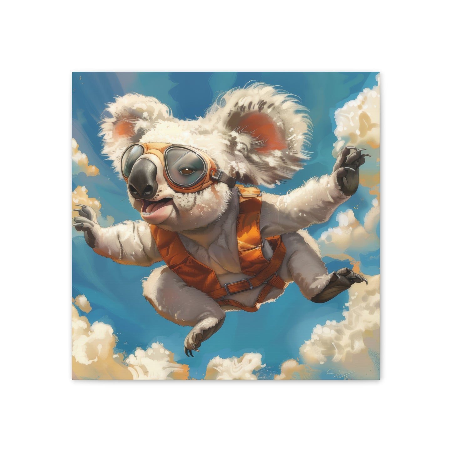 Koala Freefall - Canvas Stretched, 0.75"