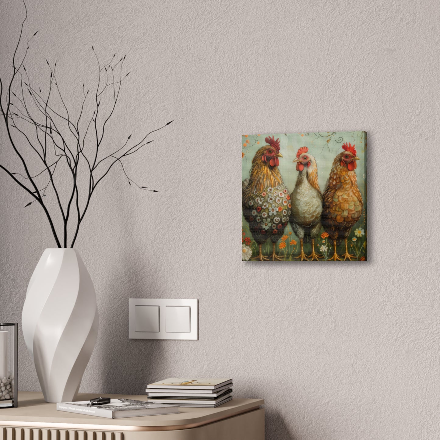 Chickens - Canvas Stretched, 0.75" - Canvas Stretched, 0.75"