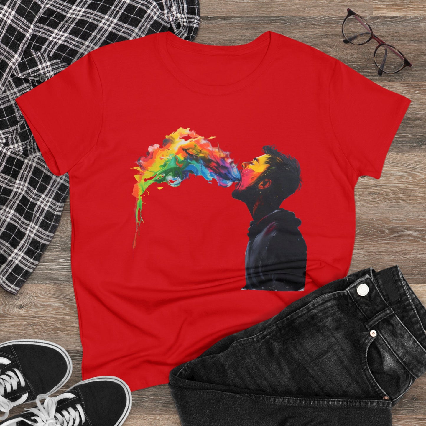 Rainbow Breath - Women's Midweight Cotton Tee