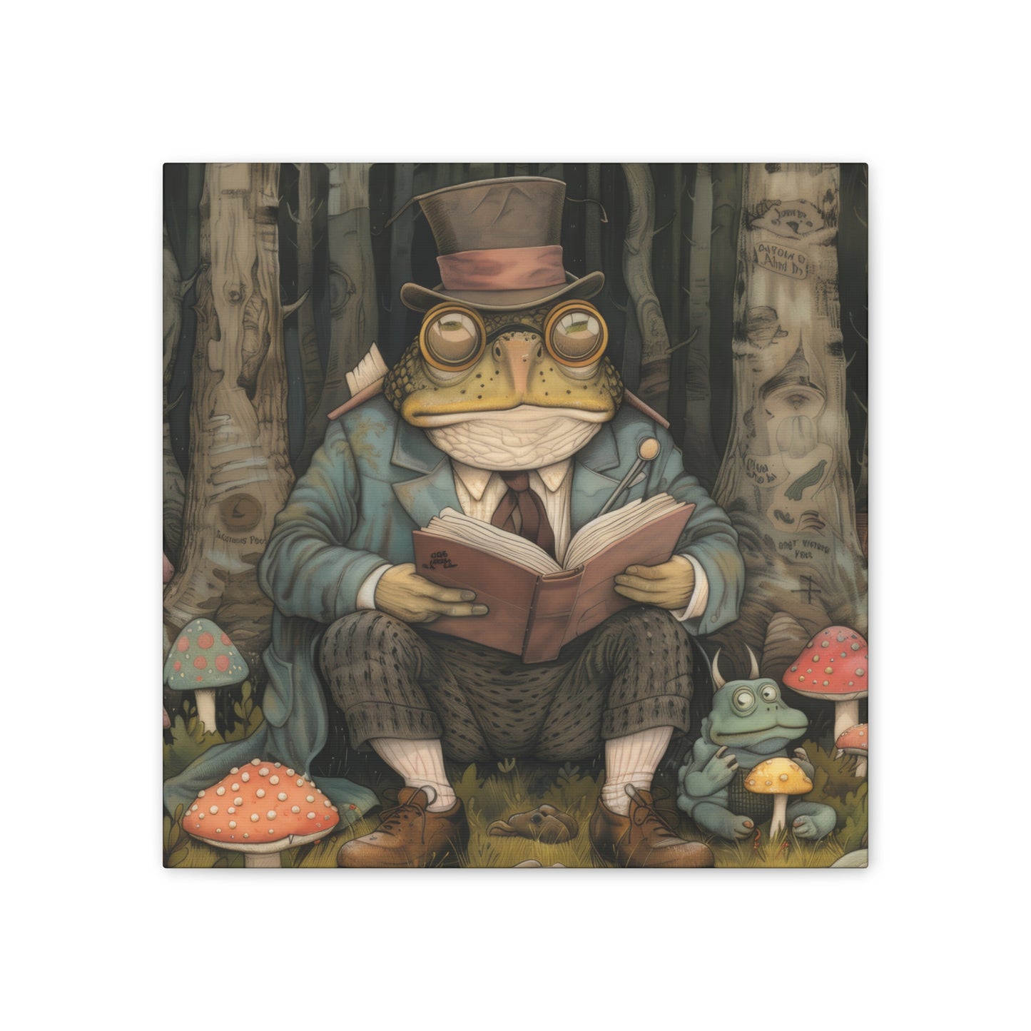 Reading Toad - Canvas Stretched, 0.75"