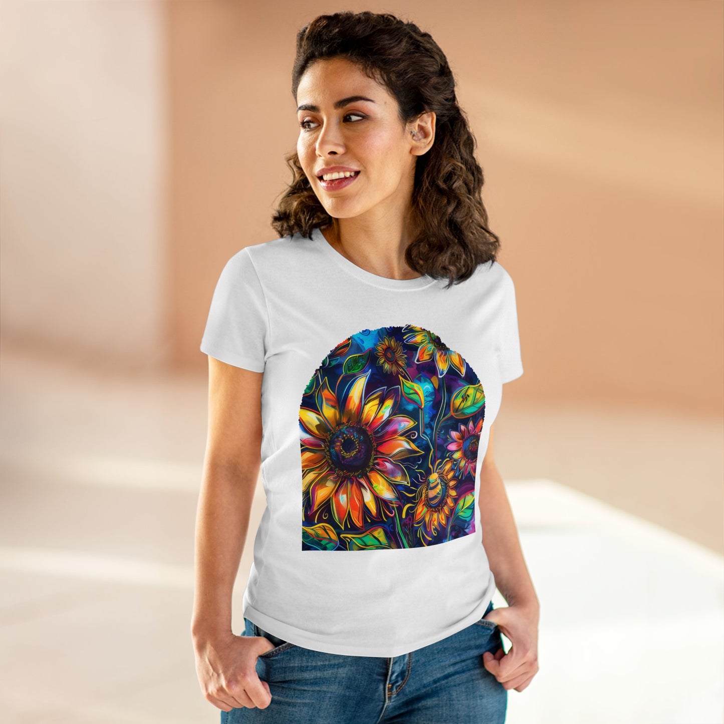 Sunflowers - Women's Midweight Cotton Tee