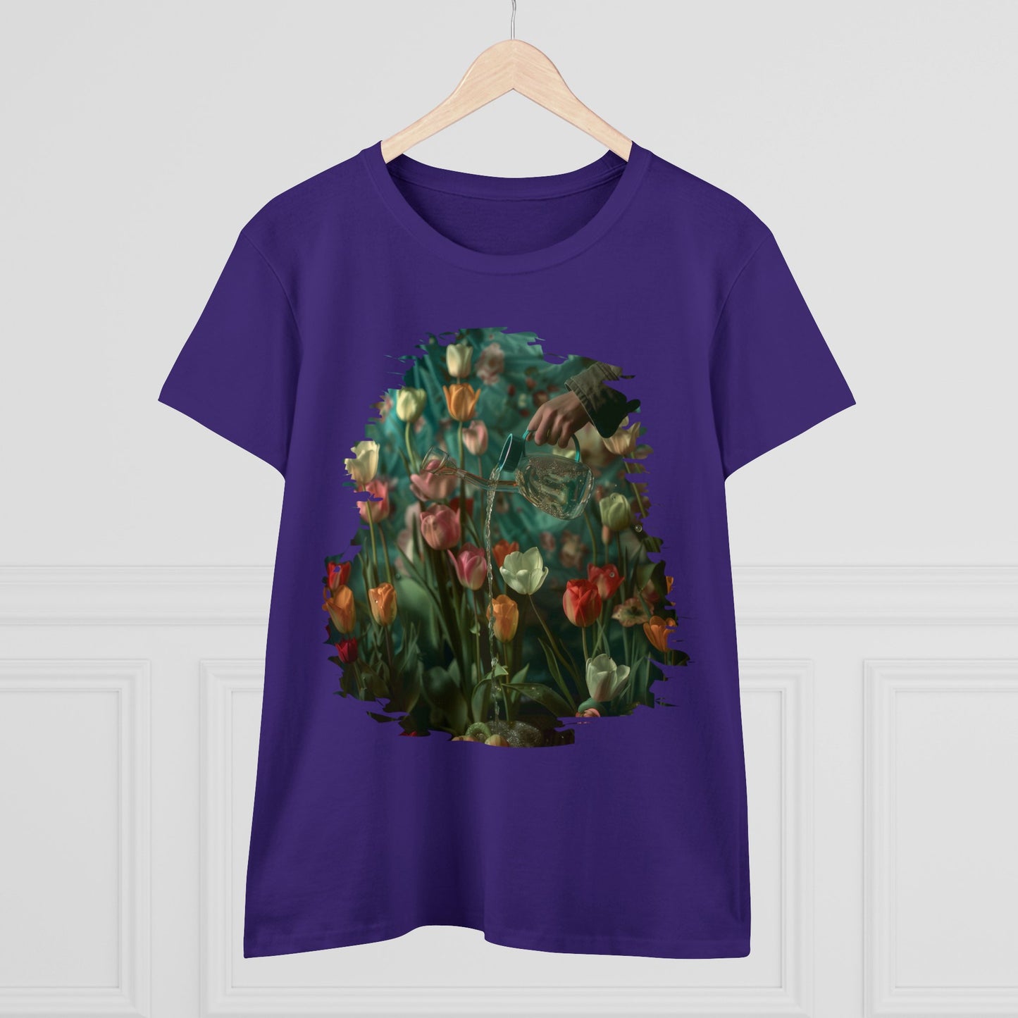 Watering Tulips - Women's Midweight Cotton Tee