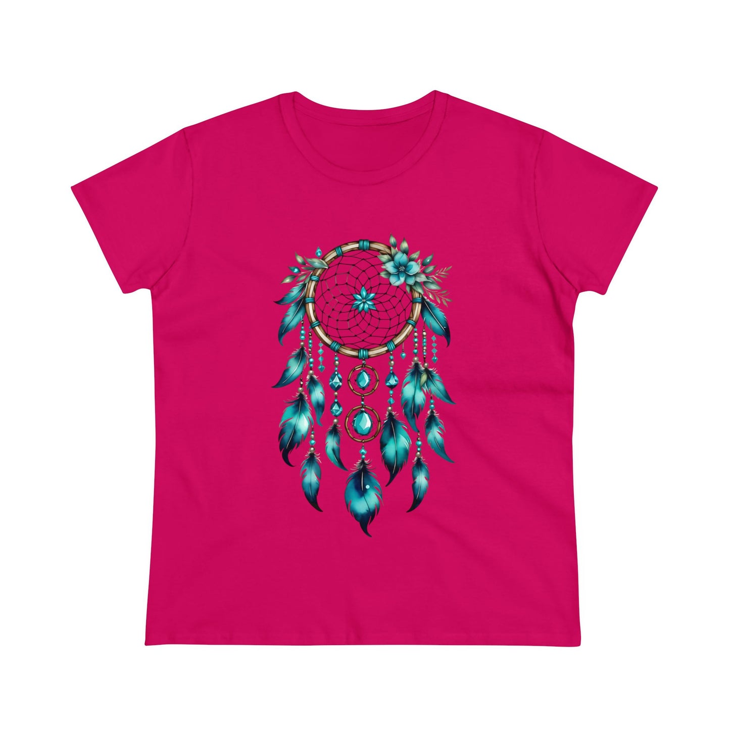 Turquoise Dream Catcher - Sagittarius - Astrology - Women's Midweight Cotton Tee