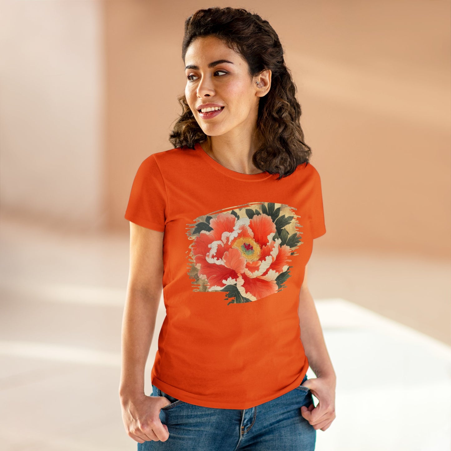 Peony - Flower - Women's Midweight Cotton Tee