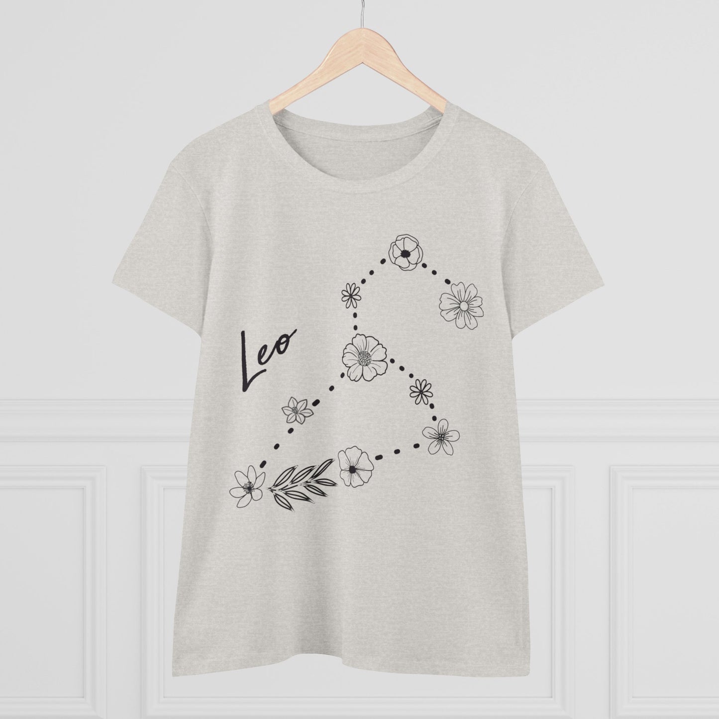 Flower Constellation - Leo - Astrology - Women's Midweight Cotton Tee