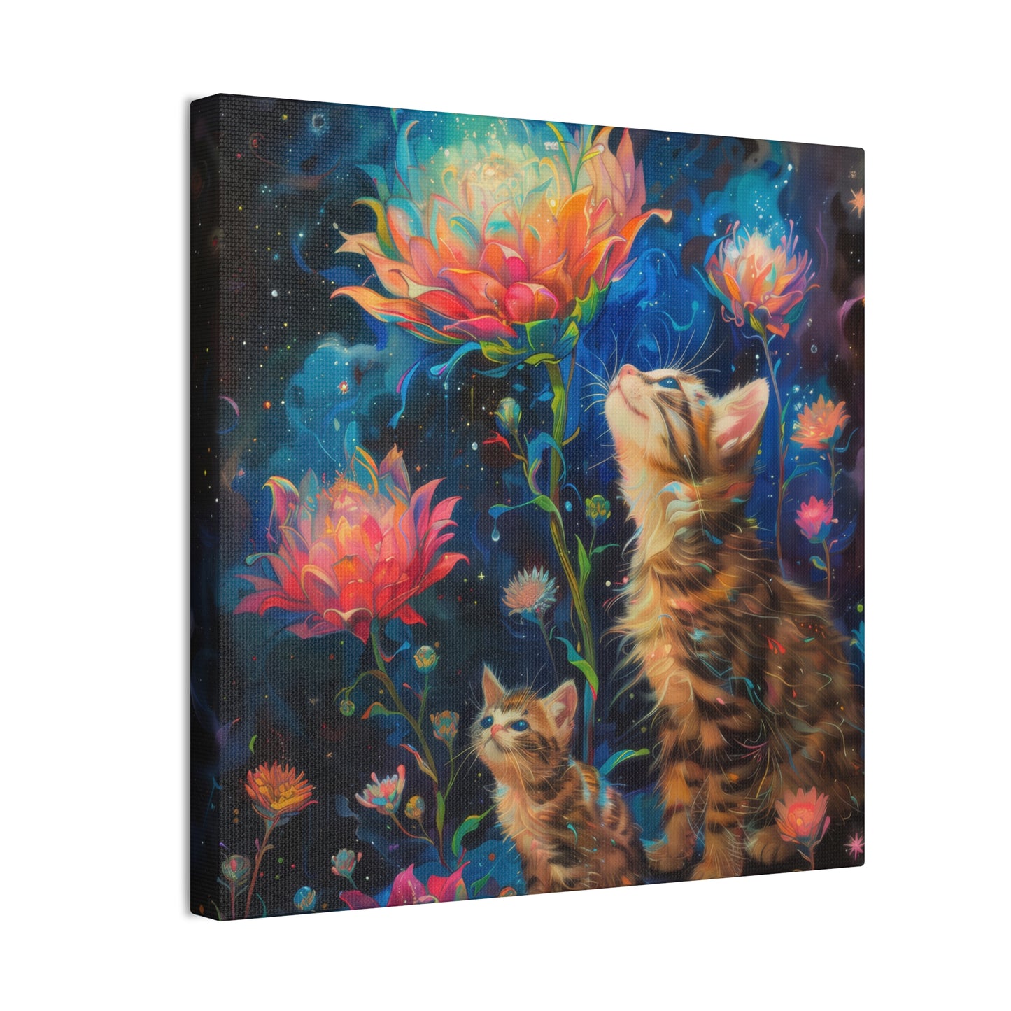 Cats and Flowers - Canvas Stretched, 0.75"