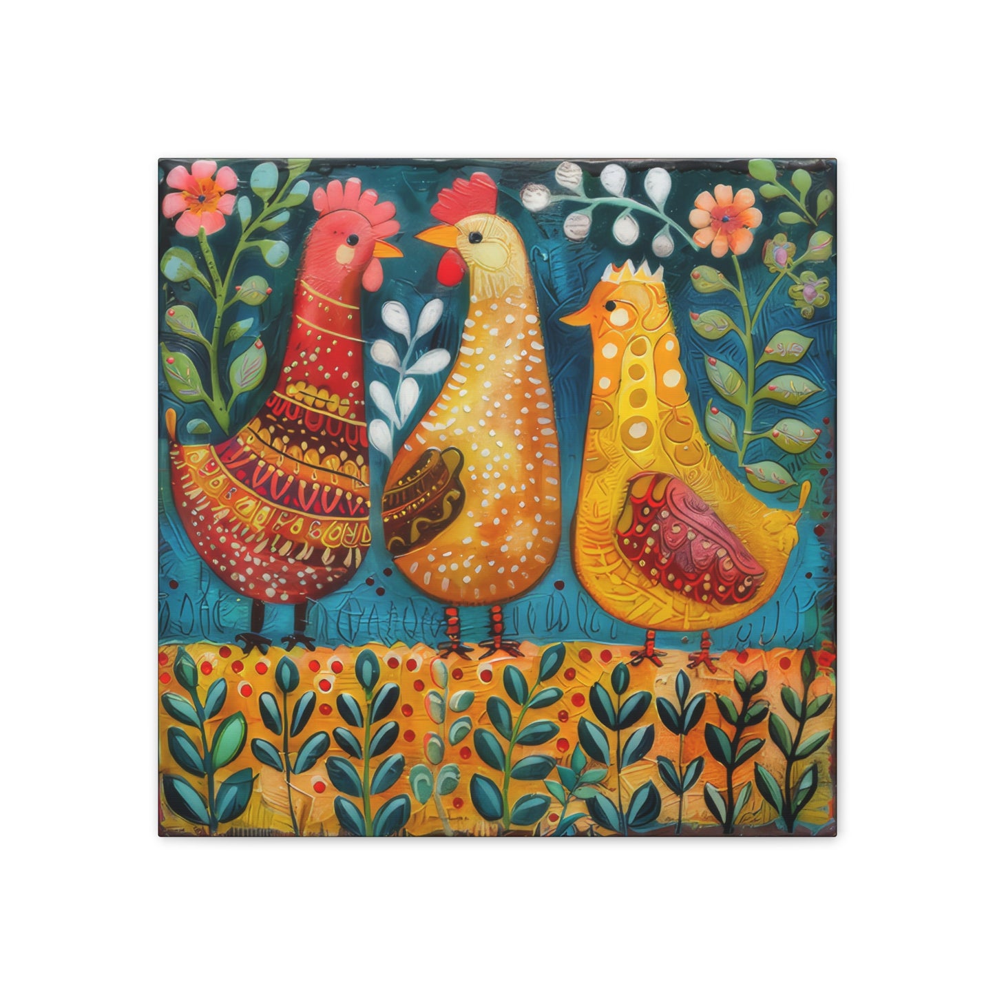 Chickens - Canvas Stretched, 0.75" - Canvas Stretched, 0.75"