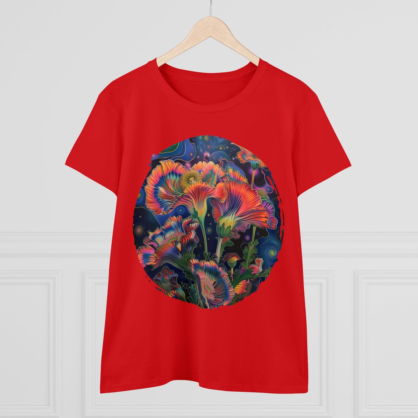 Pastel Flowers - Women's Midweight Cotton Tee