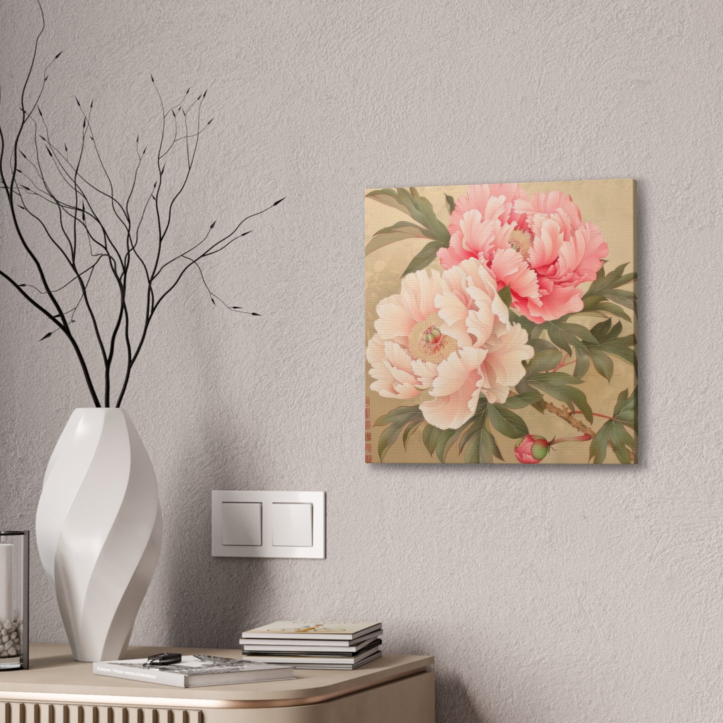 Peony - Canvas Stretched, 0.75"