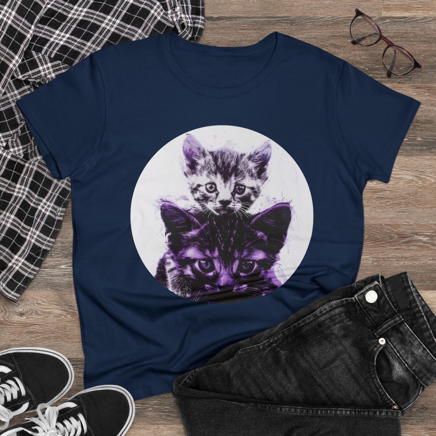 Stacked Cats - Women's Midweight Cotton Tee