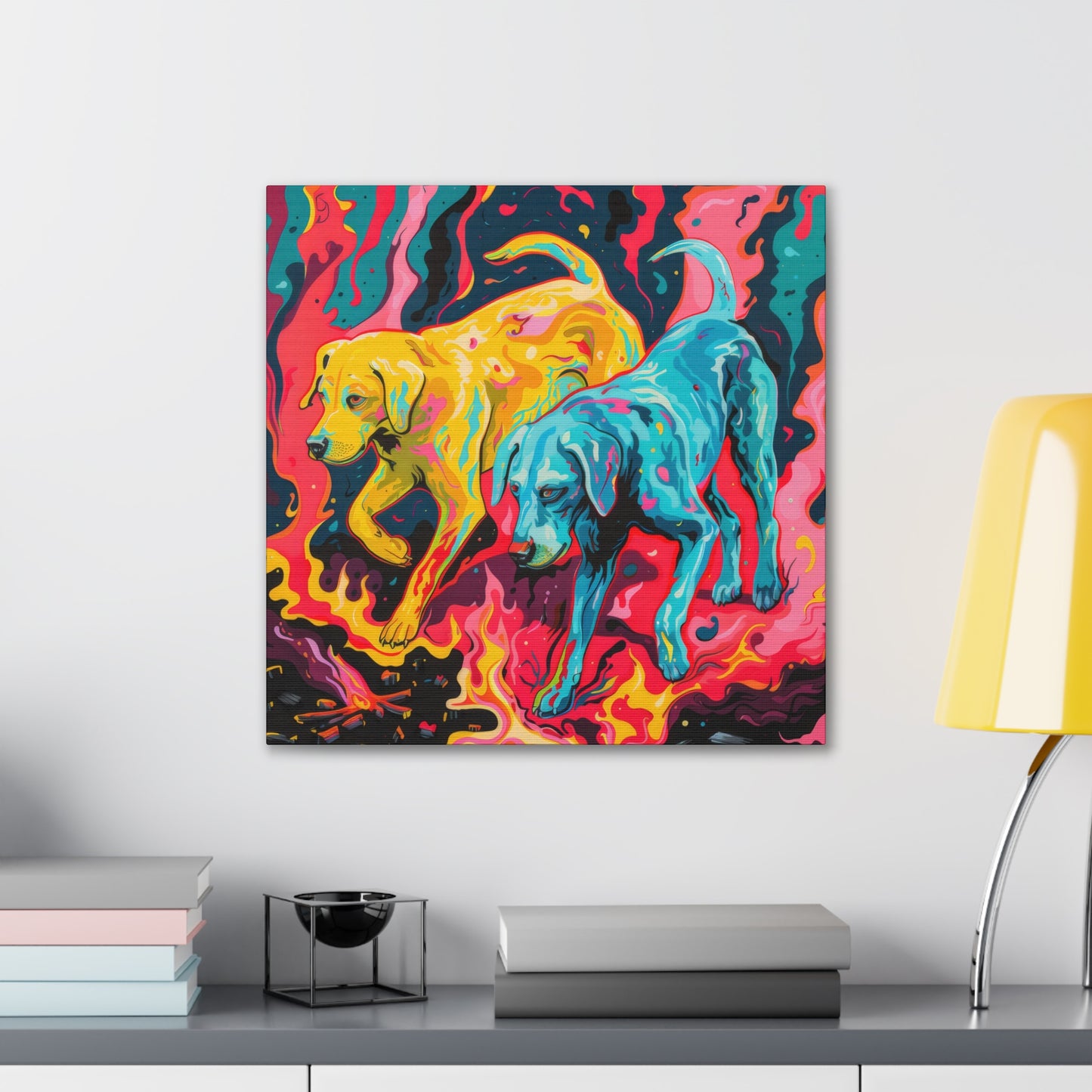 Trippy Dogs - Canvas Stretched, 0.75"