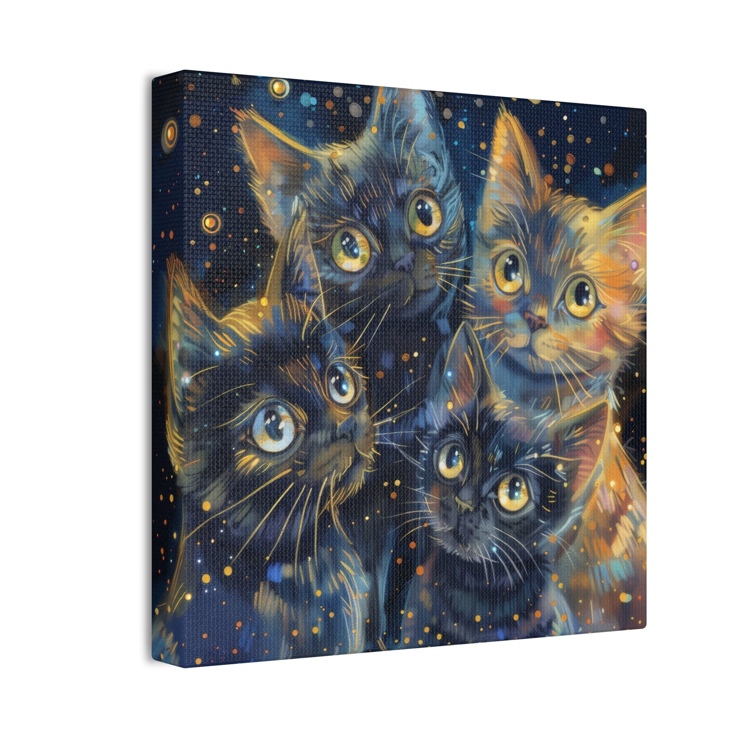 Sparkly Kitties - Canvas Stretched, 0.75"