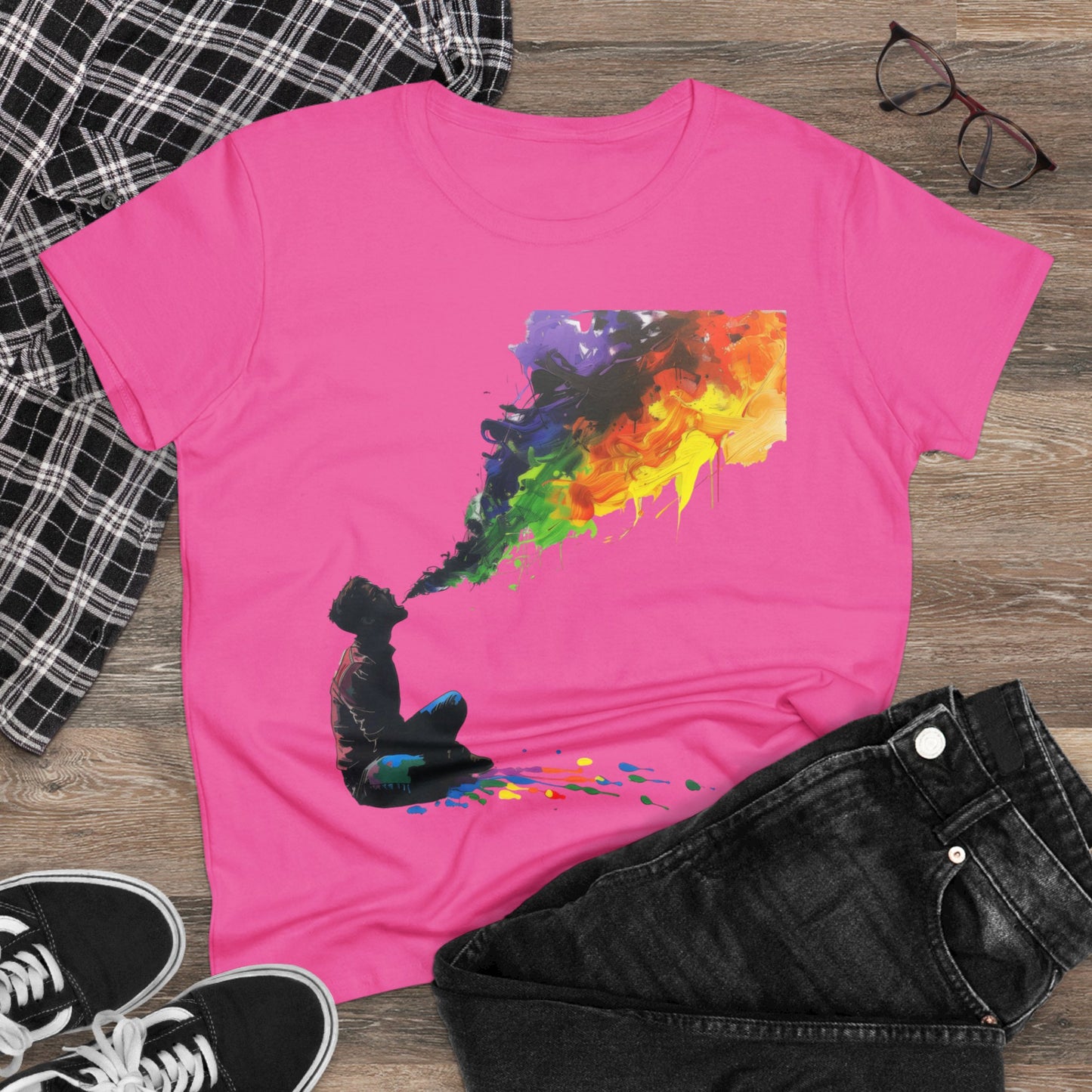 Rainbow Breath - Women's Midweight Cotton Tee