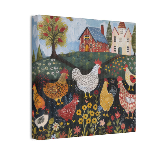 Chickens - Canvas Stretched, 0.75" - Canvas Stretched, 0.75"