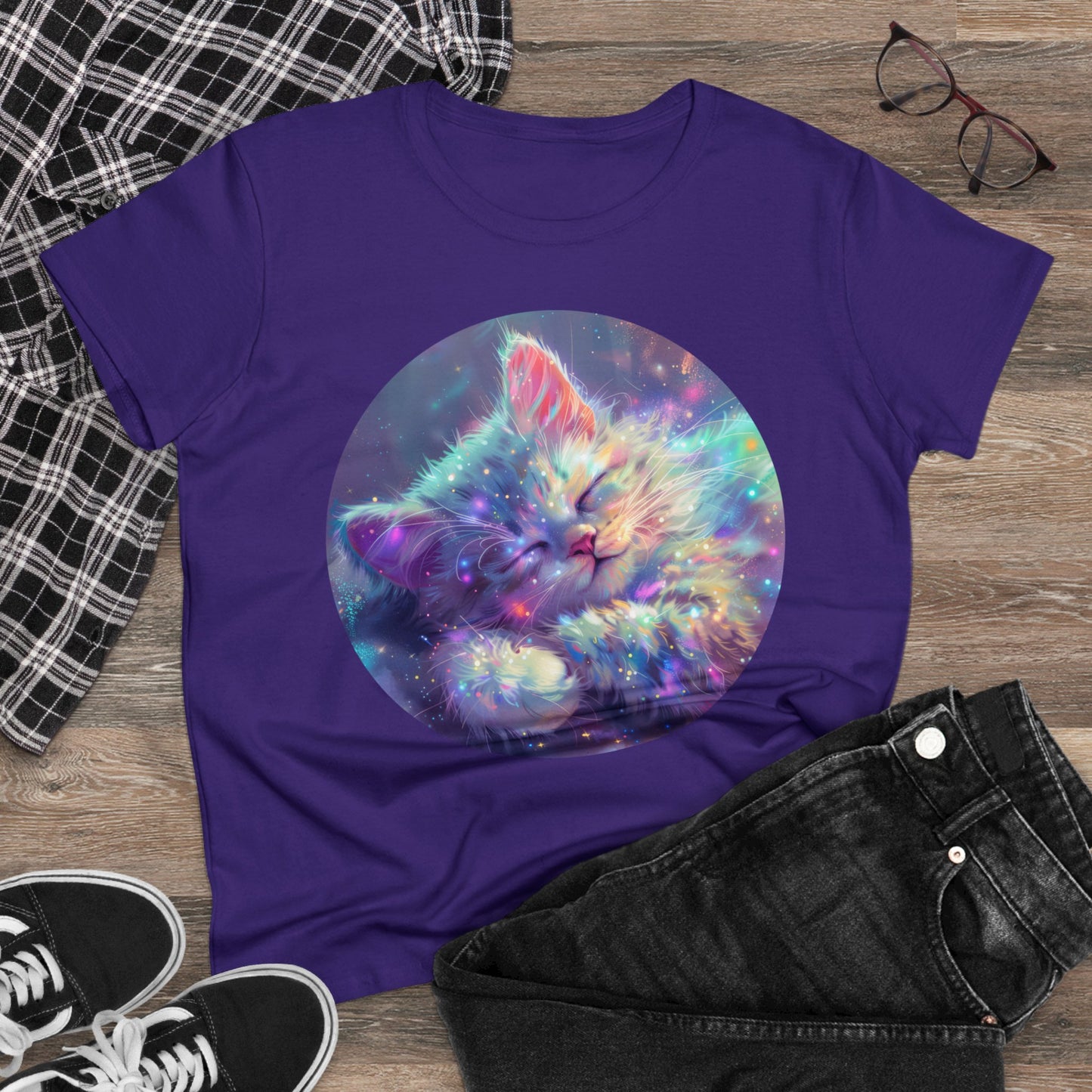 Sparkle Kitty - Women's Midweight Cotton Tee