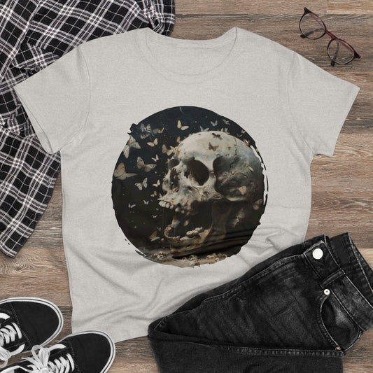 Skull and Butterflies - Women's Midweight Cotton Tee