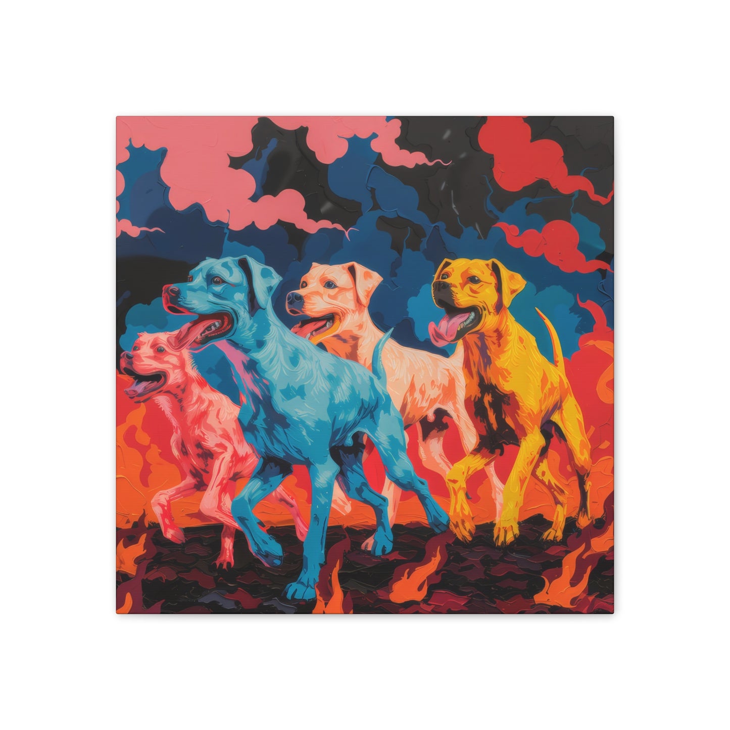 Dogs on the March - Canvas Stretched, 0.75"