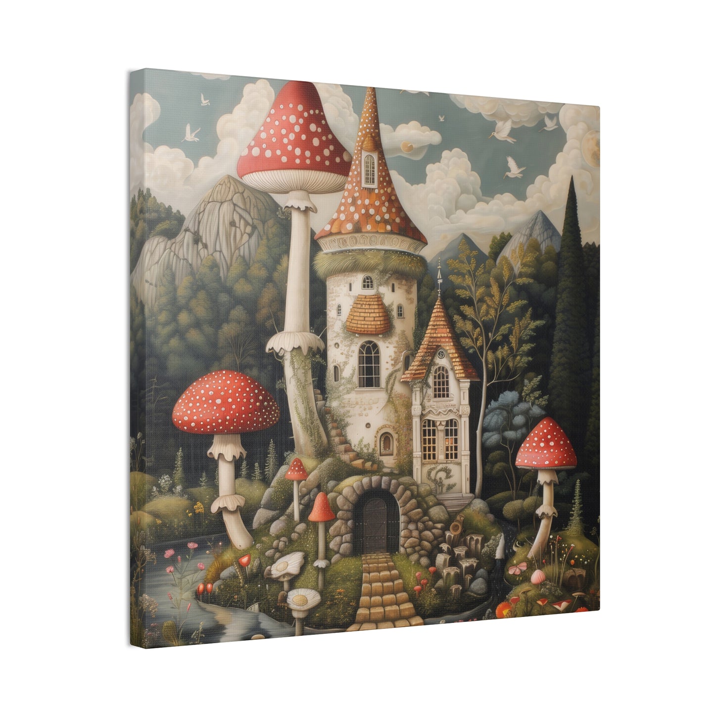 Mushroom House - Canvas Stretched, 0.75"