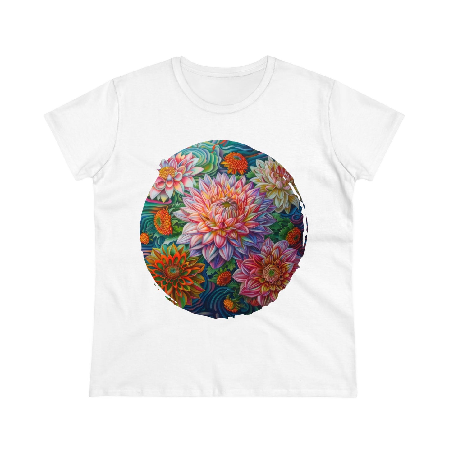 Pastel Flowers - Women's Midweight Cotton Tee