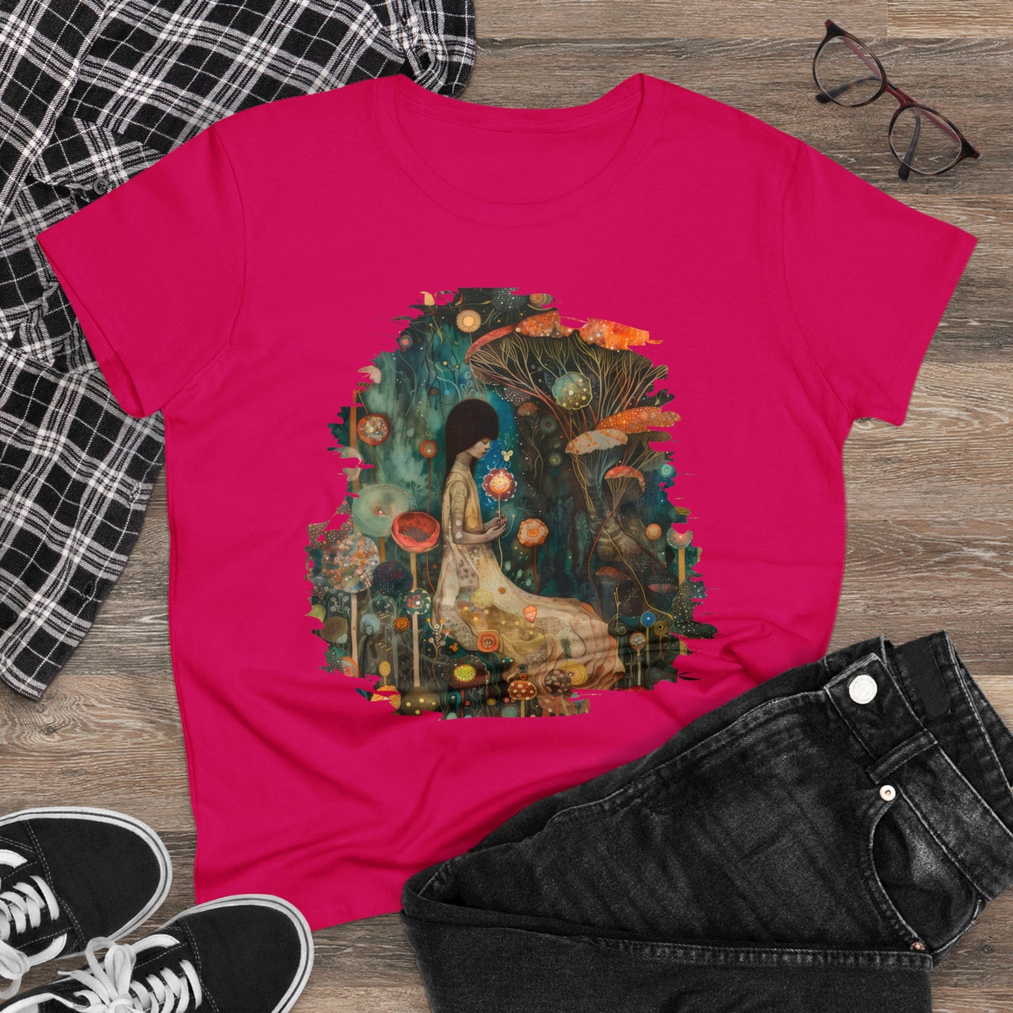 Mushroom Girl - Women's Midweight Cotton Tee