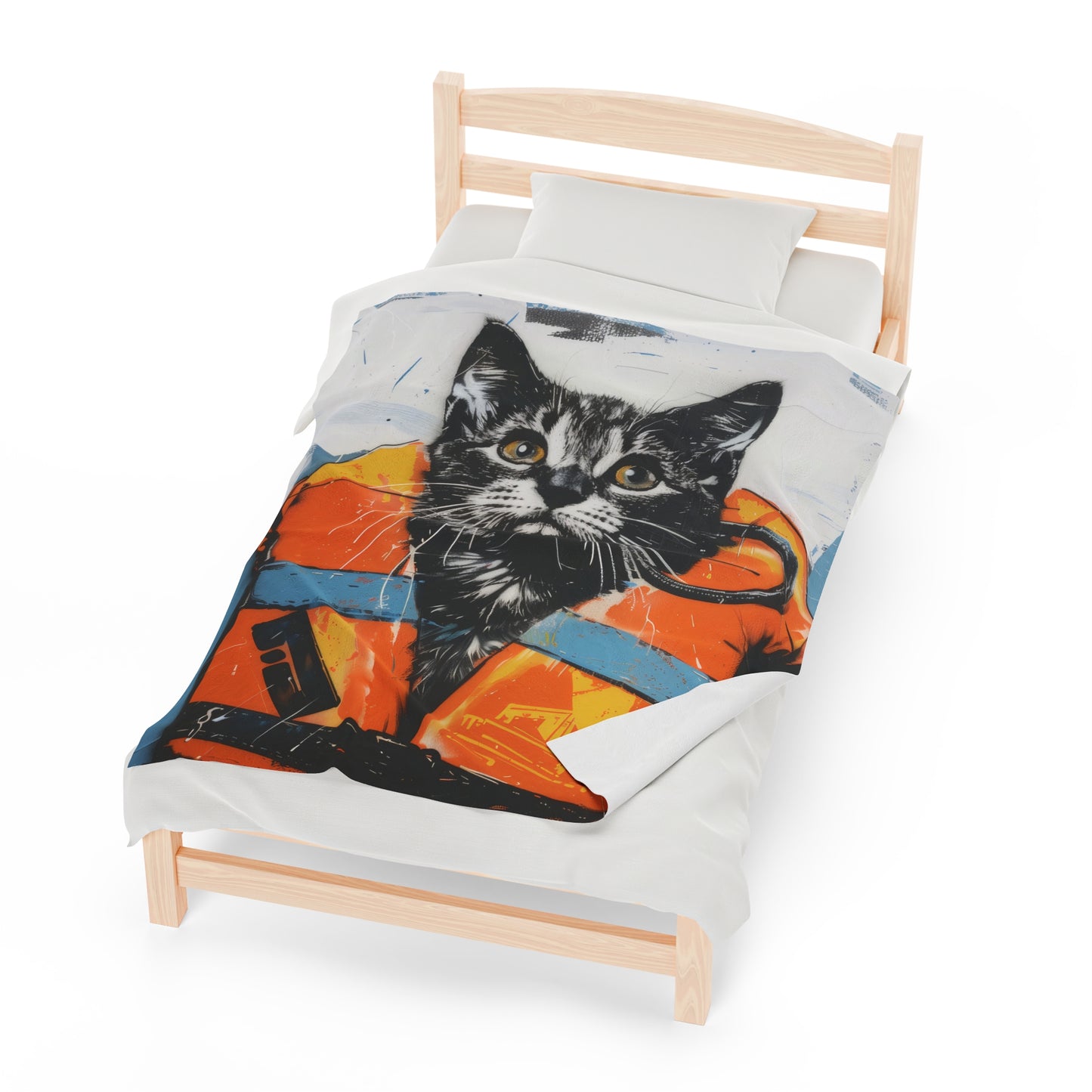 Rescue Cat - Velveteen Plush Blanket