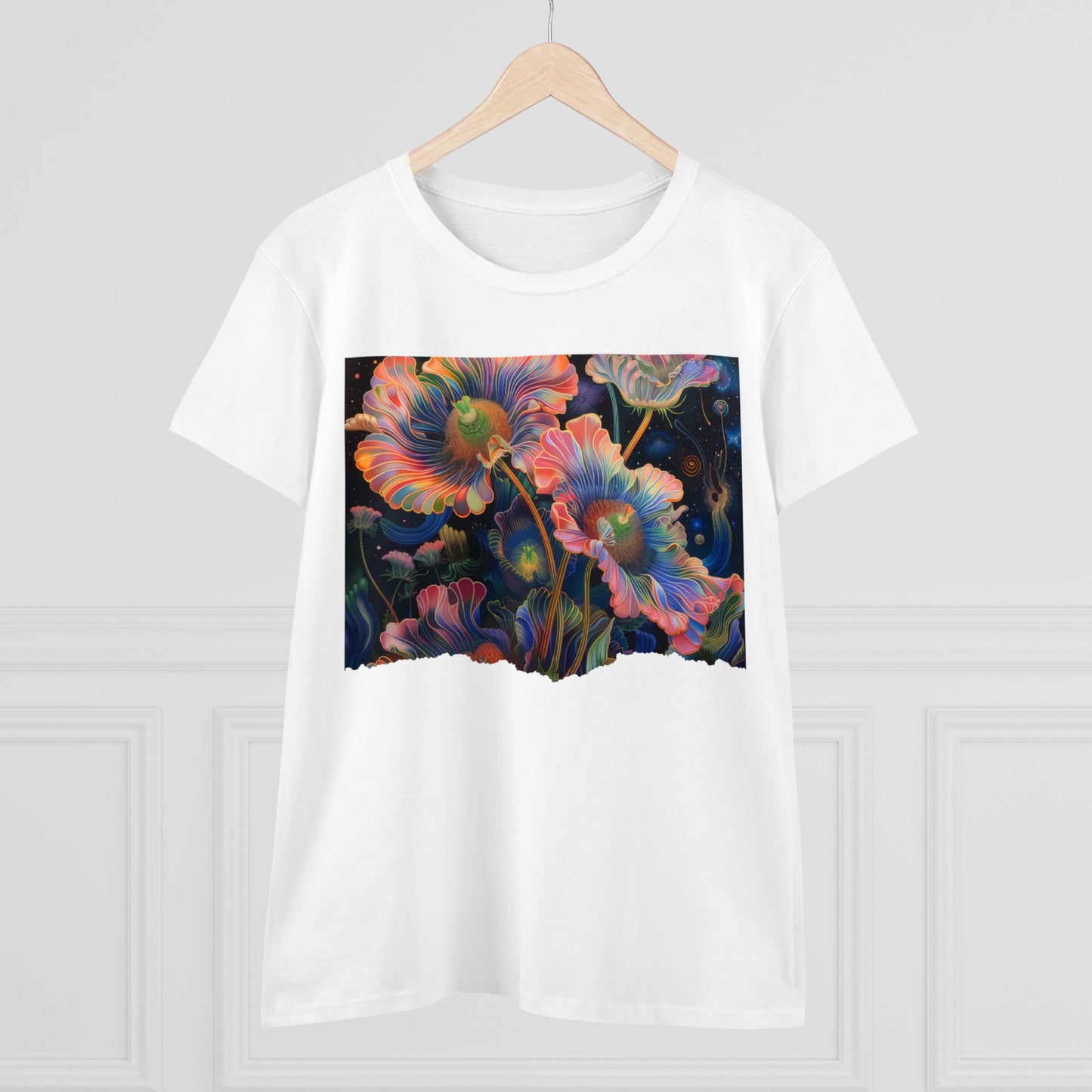 Pastel Flowers - Women's Midweight Cotton Tee