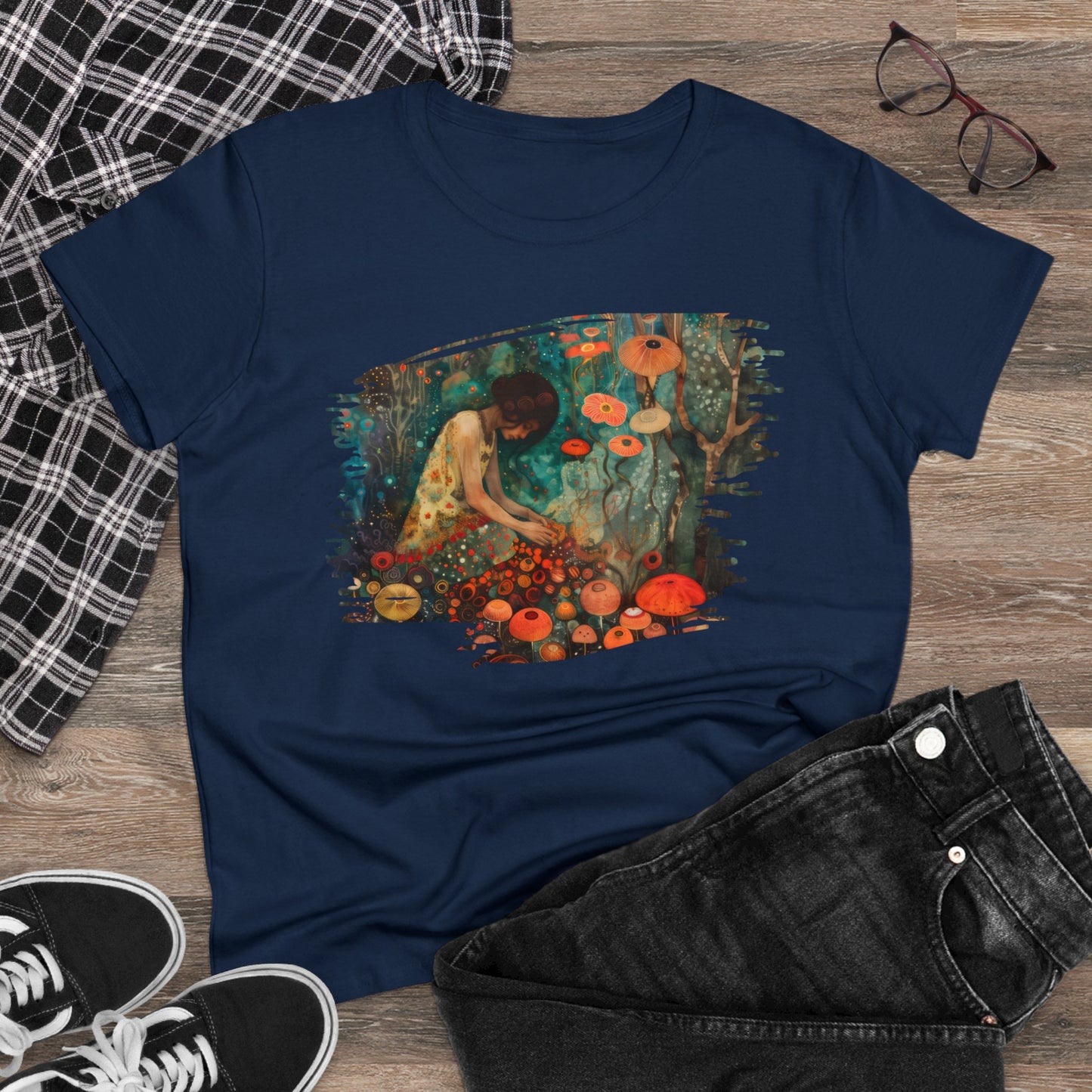 Mushroom Girl - Women's Midweight Cotton Tee